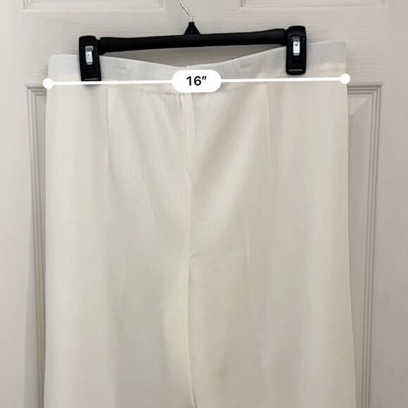 Exclusively Misook Women’s Knit Pants Size XL White Wide Leg Cropped Capris - Picture 6 of 6